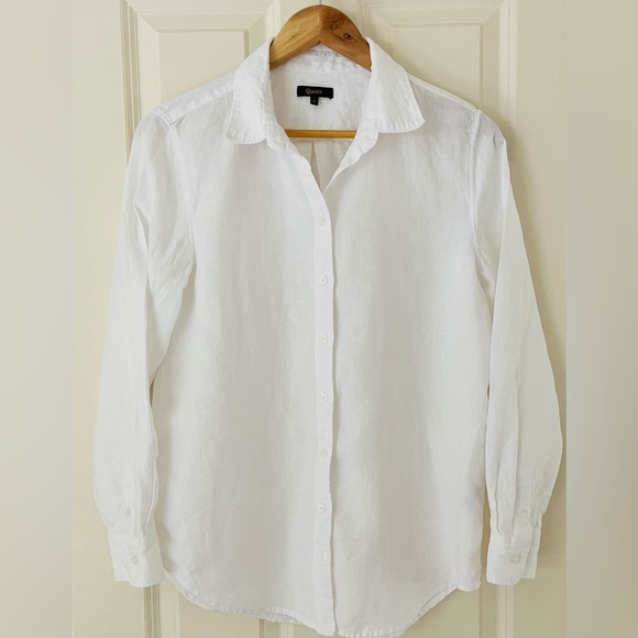 Quince Women's Button Down Shirts - White, Tan, Pink, and Blue - Picture 6 of 9